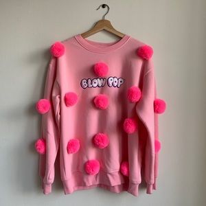 BLOWPOP pink crewneck sweatshirt